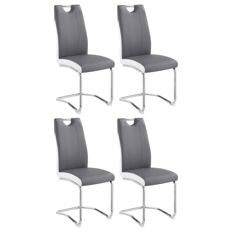 Furniture City Houma - Coaster - Brooklyn Upholstered Dining Side Chair Grey (Set of 4) - 193812