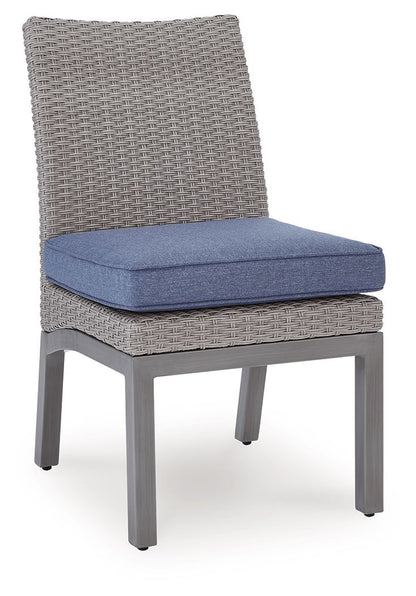 Half Moon Beach - Side Chair With Cushion (Set of 2) - Blue / Gray