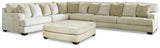 Furniture City Houma - Ashley Furniture - Rawcliffe 4-Piece Sectional with Ottoman - 4-Piece Sectional with Ottoman / Parchment - 19604U3