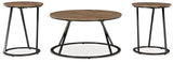 Cassbryn - Occasional Table Set (Set of 3) - Brown / Black