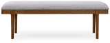 Lyncott - Large Upholstered Dining Room Bench - Gray / Brown