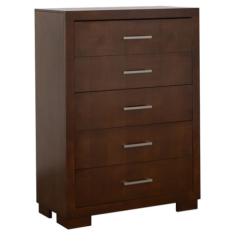 Furniture City Houma - Coaster - Jessica 5-drawer Bedroom Chest Cappuccino - 200715