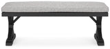Beachcroft - Bench With Cushion - Black / Light Gray