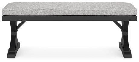 Beachcroft - Bench With Cushion - Black / Light Gray