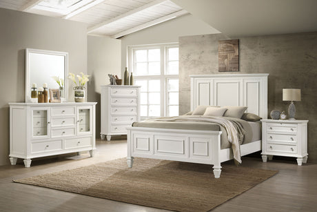 Furniture City Houma - Coaster - Sandy Beach 5-piece Eastern King Bedroom Set Cream White - 201301KEN-S5