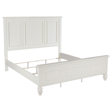 Furniture City Houma - Coaster - Sandy Beach 63-inch Eastern King Wood Panel Bed Cream White - 201301KEN