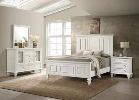 Furniture City Houma - Coaster - Sandy Beach 4-piece California King Bedroom Set Cream White - 201301KWN-S4