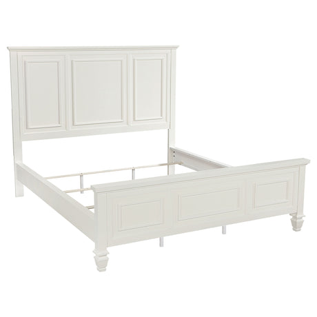 Furniture City Houma - Coaster - Sandy Beach 63-inch California King Panel Bed Cream White - 201301KWN