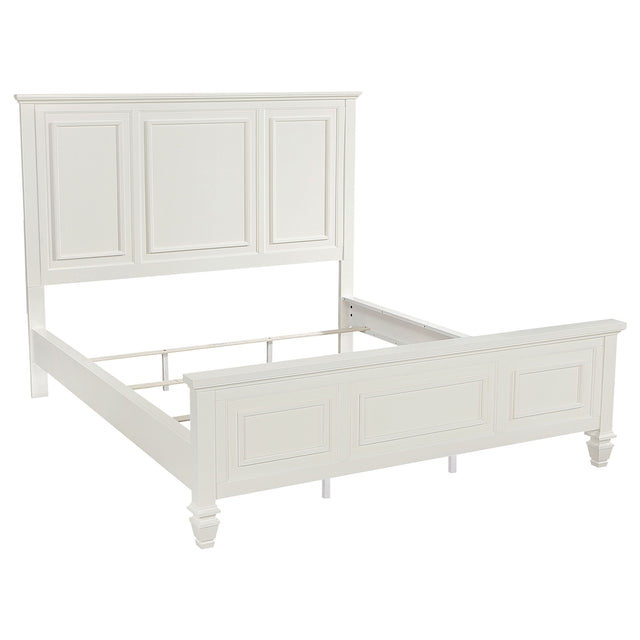 Furniture City Houma - Coaster - Sandy Beach 63-inch California King Panel Bed Cream White - 201301KWN