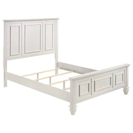 Furniture City Houma - Coaster - Sandy Beach Wood Queen Panel Bed Cream White - 201301Q
