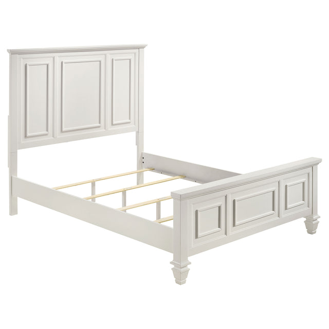 Furniture City Houma - Coaster - Sandy Beach Wood Queen Panel Bed Cream White - 201301Q