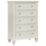 Furniture City Houma - Coaster - Sandy Beach 5-drawer Bedroom Chest Cream White - 201305