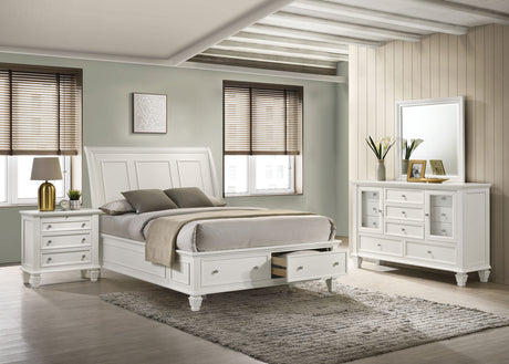 Furniture City Houma - Coaster - Sandy Beach 4-piece Eastern King Bedroom Set Cream White - 201309KE-S4