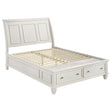Furniture City Houma - Coaster - Sandy Beach Wood Queen Storage Panel Bed Cream White - 201309Q