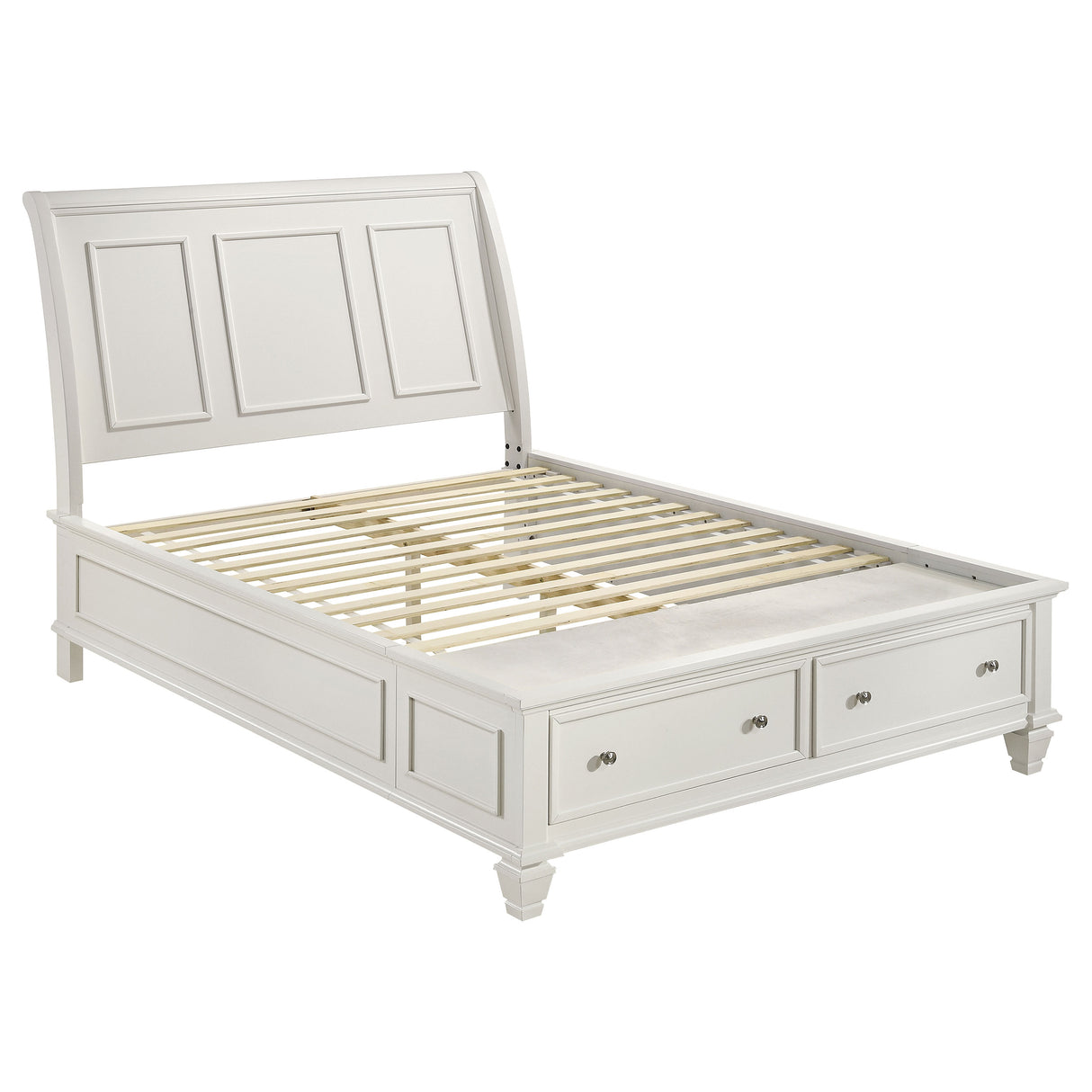 Furniture City Houma - Coaster - Sandy Beach Wood Queen Storage Panel Bed Cream White - 201309Q