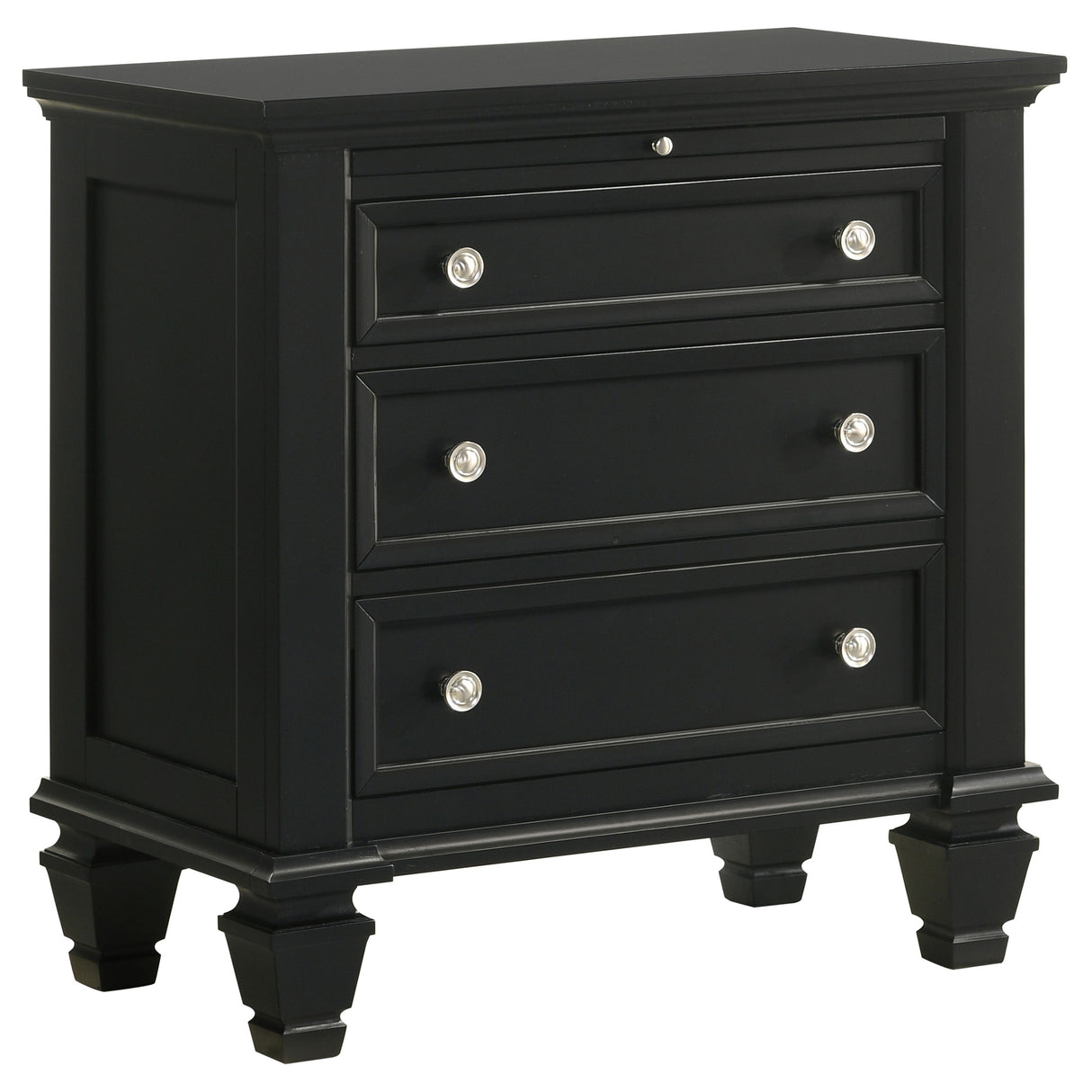 Furniture City Houma - Coaster - Sandy Beach 3-drawer Nightstand Black - 201322