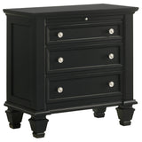 Furniture City Houma - Coaster - Sandy Beach 3-drawer Nightstand Black - 201322