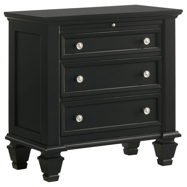 Furniture City Houma - Coaster - Sandy Beach 3-drawer Nightstand Black - 201322
