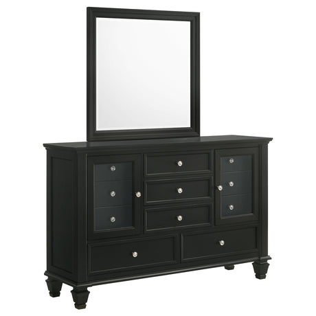 Furniture City Houma - Coaster - Sandy Beach 11-drawer Dresser with Mirror Black - 201323M