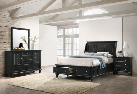 Furniture City Houma - Coaster - Sandy Beach 4-piece Eastern King Bedroom Set Black - 201329KE-S4
