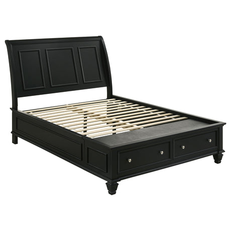 Furniture City Houma - Coaster - Sandy Beach Wood Eastern King Storage Panel Bed Black - 201329KE