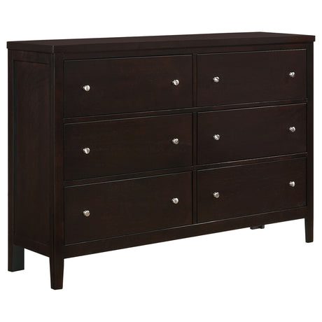 Furniture City Houma - Coaster - Carlton 6-drawer Dresser Cappuccino - 202093