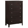 Furniture City Houma - Coaster - Carlton 5-drawer Bedroom Chest Cappuccino - 202095