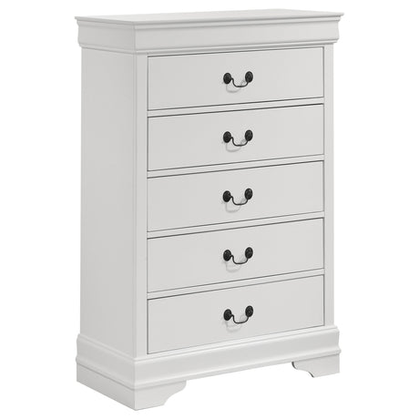 Furniture City Houma - Coaster - Louis Philippe 5-drawer Bedroom Chest White - 202445