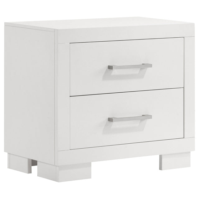 Furniture City Houma - Coaster - Jessica 2-drawer Nightstand Snow White - 202992