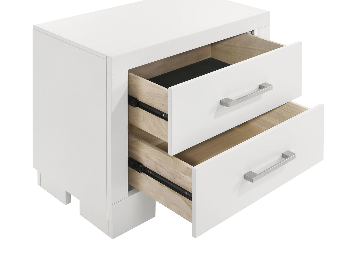 Jessica 2-drawer Nightstand Snow White