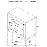 Jessica 2-drawer Nightstand Snow White