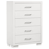 Furniture City Houma - Coaster - Jessica 5-drawer Bedroom Chest Snow White - 202995
