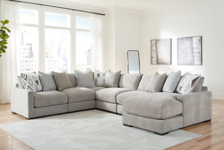 Furniture City Houma - Ashley Furniture - Aslan Court 6-Piece Sectional with Chaise - RAF 6-Piece Sectional with Chaise / Flax - 20305S8