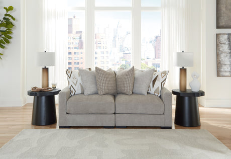 Furniture City Houma - Ashley Furniture - Aslan Court 2-Piece Loveseat Sectional - RAF 2-Piece Loveseat Sectional / Pebble - 20305S1