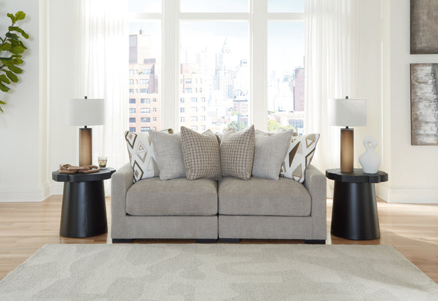 Furniture City Houma - Ashley Furniture - Aslan Court 2-Piece Loveseat Sectional - RAF 2-Piece Loveseat Sectional / Pebble - 20305S1