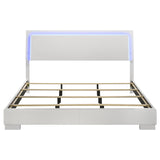 Felicity Wood Eastern King LED Panel Bed White High Gloss