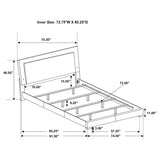 Felicity Wood California King LED Panel Bed White High Gloss