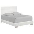 Furniture City Houma - Coaster - Felicity Wood Eastern King Panel Bed White High Gloss - 203501KE