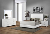 Furniture City Houma - Coaster - Felicity 4-piece Queen Bedroom Set White High Gloss - 203501Q-S4L