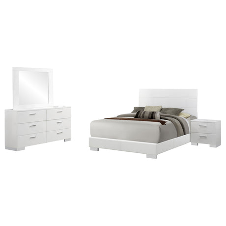 Felicity 4-piece Queen Bedroom Set White High Gloss
