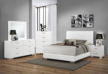 Furniture City Houma - Coaster - Felicity 6-piece Queen Bedroom Set White High Gloss - 203501Q-S6