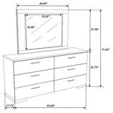 Felicity 6-drawer Wood Dresser with Mirror White High Gloss