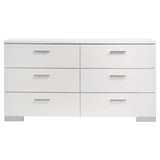 Felicity 6-drawer Dresser White High Gloss