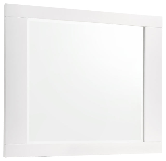 Furniture City Houma - Coaster - Felicity Dresser Mirror White High Gloss - 203504