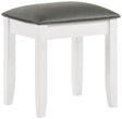 Furniture City Houma - Coaster - Felicity Upholstered Vanity Stool Metallic and Glossy White - 203507STL
