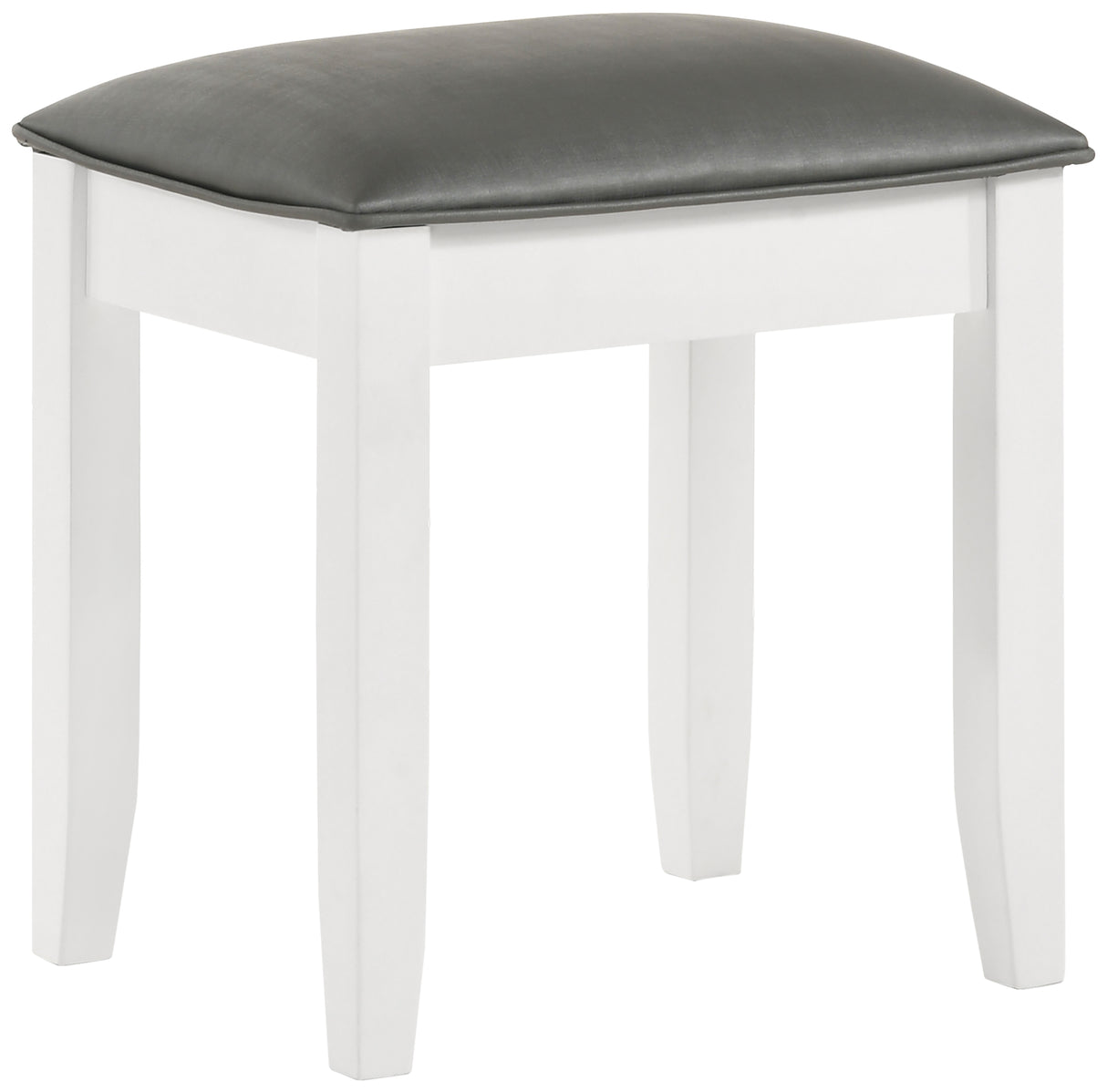 Furniture City Houma - Coaster - Felicity Upholstered Vanity Stool Metallic and Glossy White - 203507STL