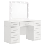 Furniture City Houma - Coaster - Felicity 9-drawer Vanity Table Lighted Mirror Glossy White - 203507