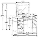 Felicity 9-drawer Vanity Table Lighted Mirror Glossy White