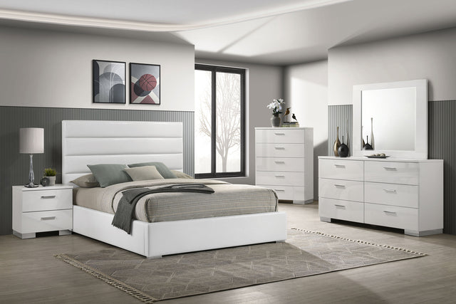 Furniture City Houma - Coaster - Felicity 5-piece California King Bedroom Set White High Gloss - 203511KW-S5