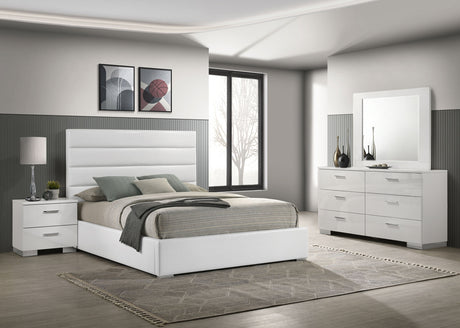 Furniture City Houma - Coaster - Felicity 4-piece Queen Bedroom Set White High Gloss - 203511Q-S4